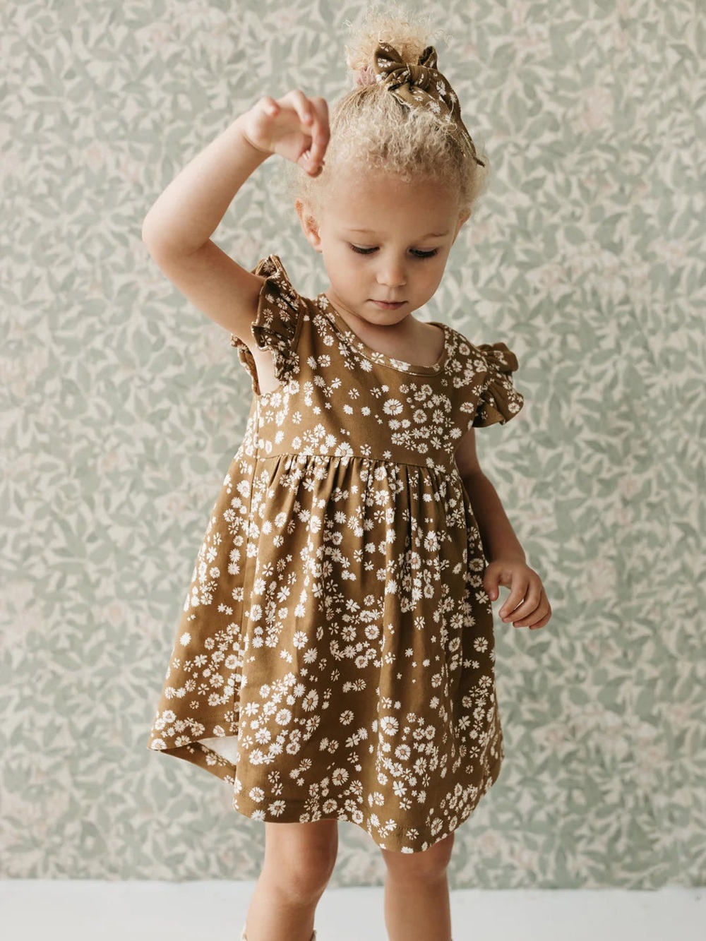 NWT Jamie Kay Organic Cotton Ada Dress Daisy Floral Brown